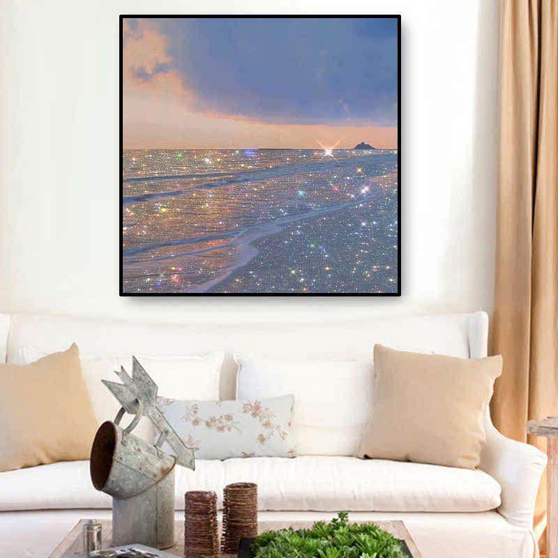 钻石画2025新款ins手工diy贴钻十字绣海边风景钻石画客厅卧室满钻,居家布艺,钻石绣,淘宝优惠券,粉丝福利购,淘宝优惠卷