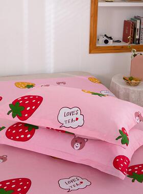 纯棉枕套100全棉枕头套30x50儿童卡通40x60学生枕芯套48*74cm单人