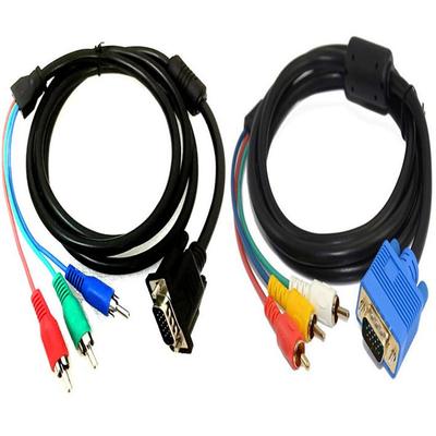 vga转莲花头hdmi转av转换器线电脑电视三色转接线红蓝绿梅花3rca