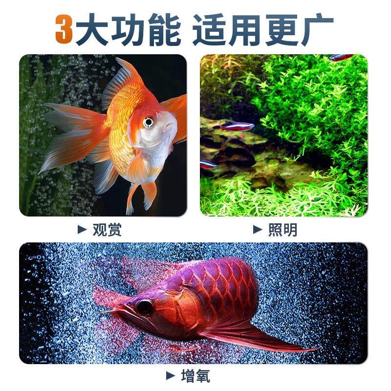 鱼缸灯照明灯LED防水观赏灯可变色气泡条带增氧专用观赏七彩彩灯