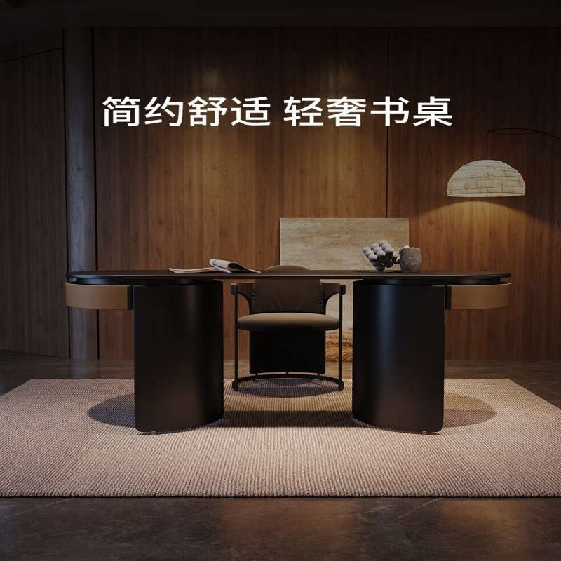 意式极简烤漆书桌现代简约卧室家用办公桌设计师书房创意电脑桌