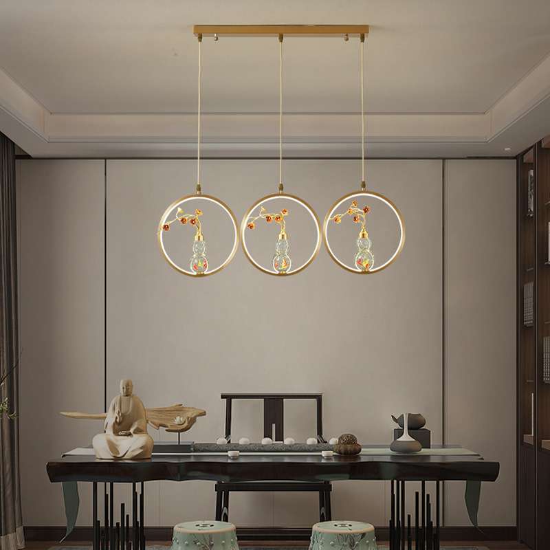 亿大灯饰全铜新中式吊灯个性创意现代简约餐厅书房吧台设计师灯具