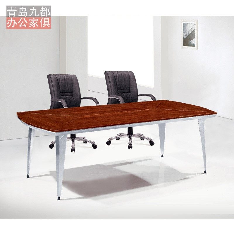 LS008厂家供应办公桌会议桌实木简约进口油漆全实木线盒会议桌