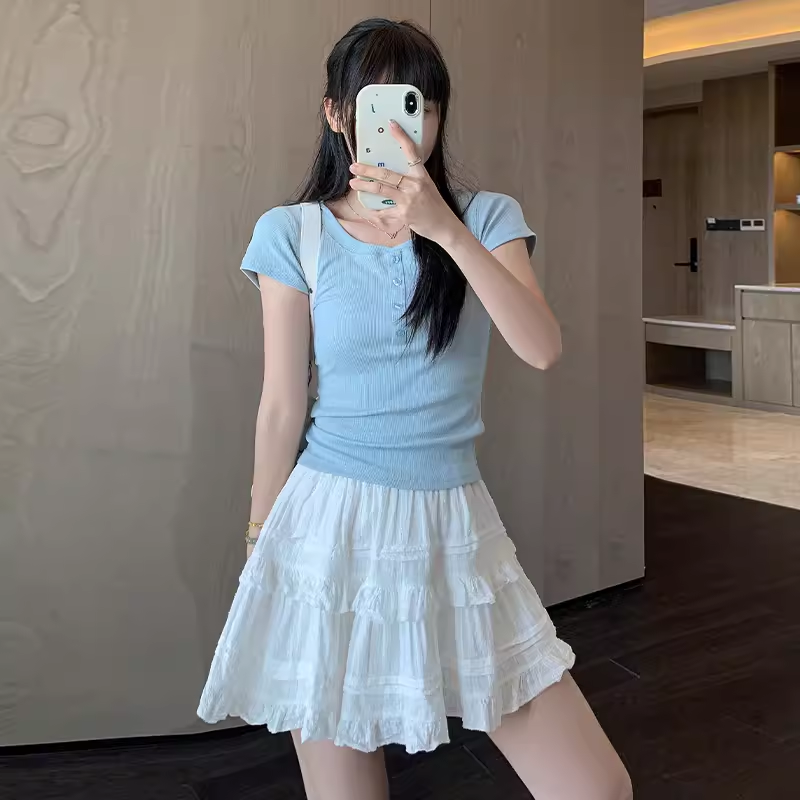 7.6K  花边蛋糕短裙  1418