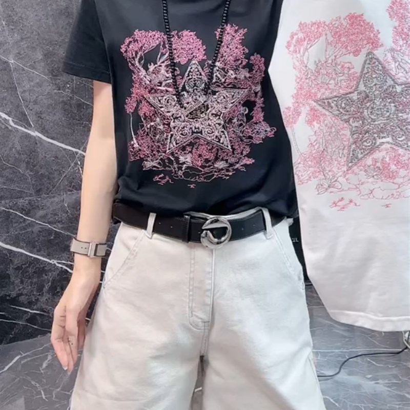 白色阔腿牛仔短裤女2024年夏季薄款大码梨形高R腰宽松显瘦五分裤