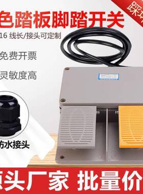 YDT1-16铝壳黄色双踏板脚踏开关剪板折弯机冲床带2米线踩踏板配件