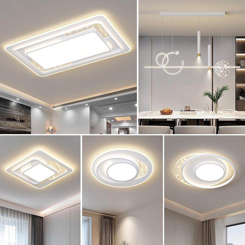 客厅主灯2023新款轻奢长方形LED吸顶灯现代卧室套餐组合智能灯具