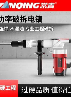 常青大功率1800W电镐单用重型拆墙破碎工业级插墙打线槽混泥土