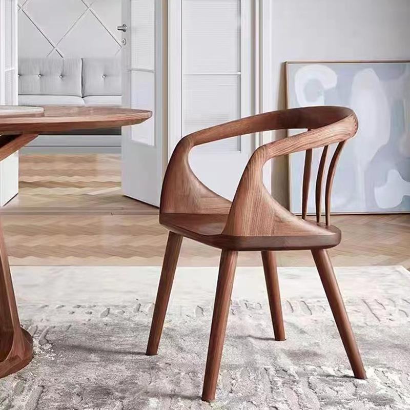 北欧实木家用椅子家用靠现代创意背坐椅北欧设计师餐厅书房餐椅