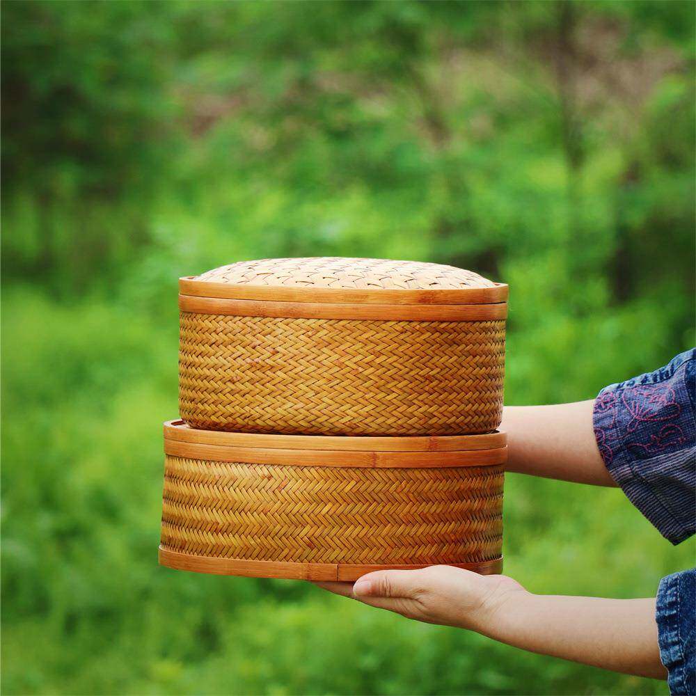 大漆竹编收纳盒精品竹篮子果盘果篮茶具收纳篮子筐竹制品竹工艺品