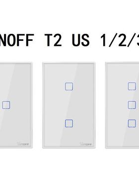 SonoffT2US1/2/3Cwif智能墙壁触摸开关i智能家居语音控制