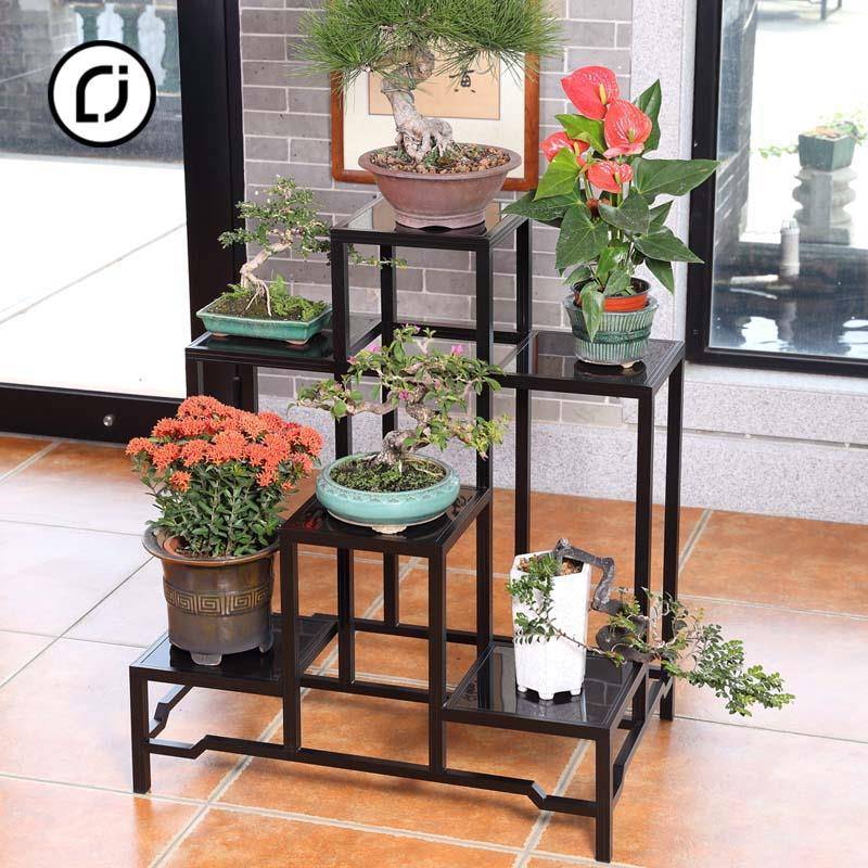 7T户外艺术盆景架客厅简约现代落地花架子铝合金多层绿萝架植物架