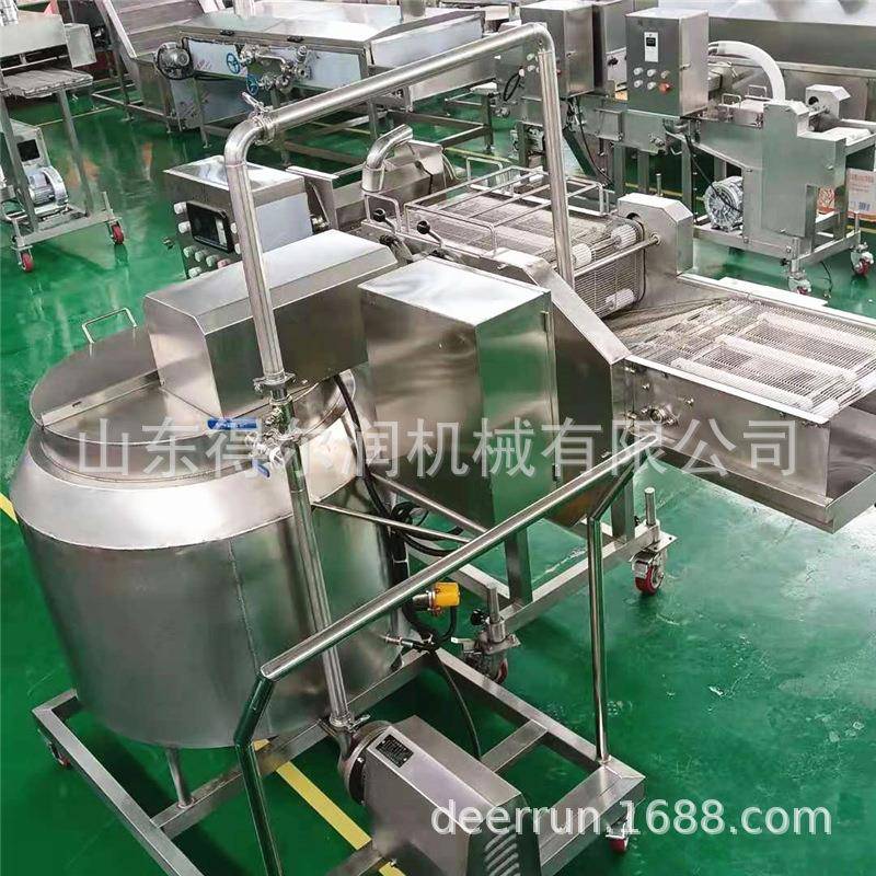 芝士鸡排上浆裹粉机滚筒式鸡块上粉机粘粉均匀无损伤循环使用