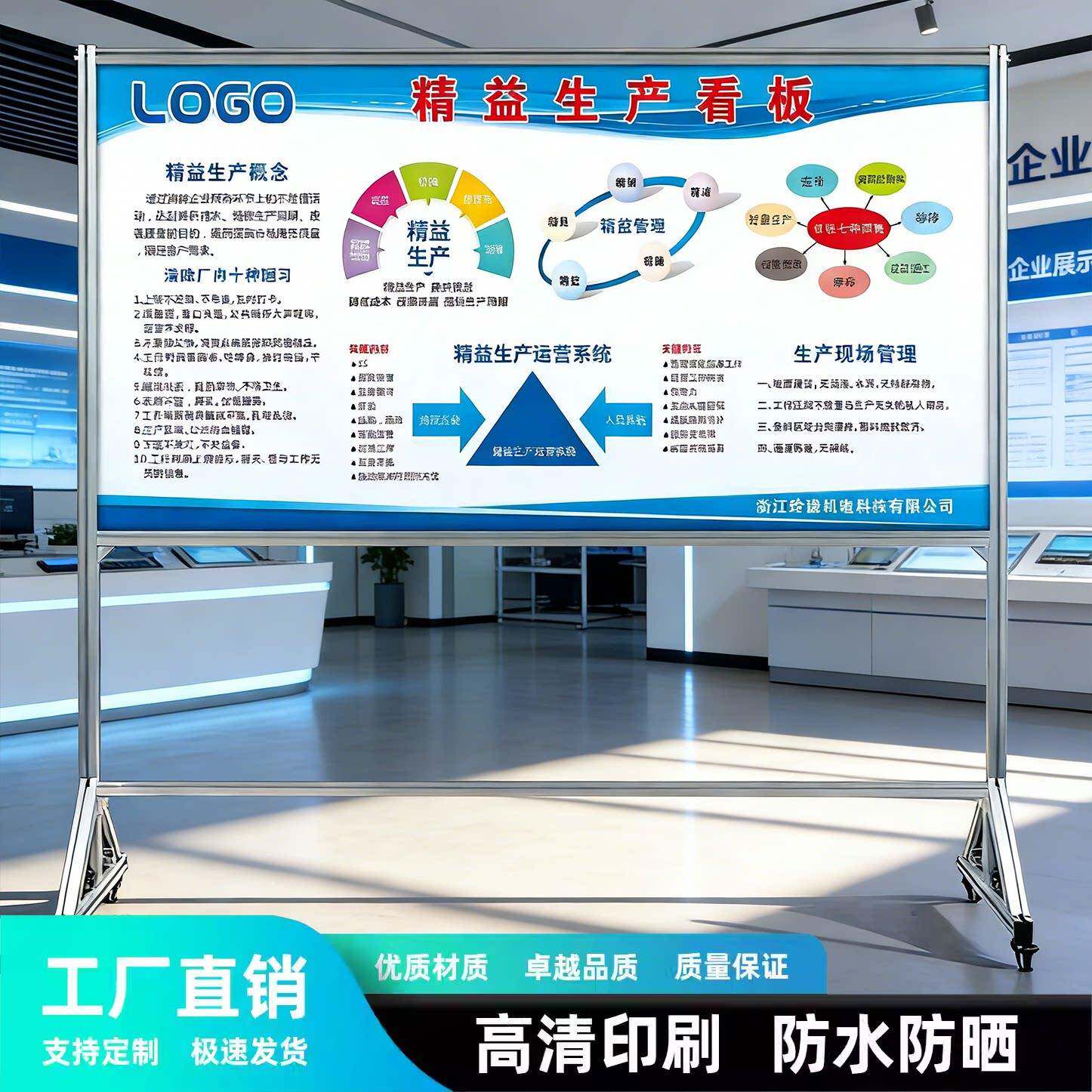 精益6s5s质量板贴生产化贴看标识铝合金板管理目视标识牌车间看板