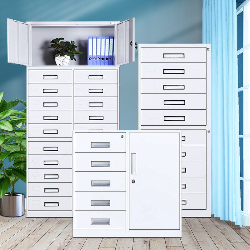 铁皮文件柜24斗柜多抽屉带锁收纳柜图纸柜零件柜票据资料柜中药柜