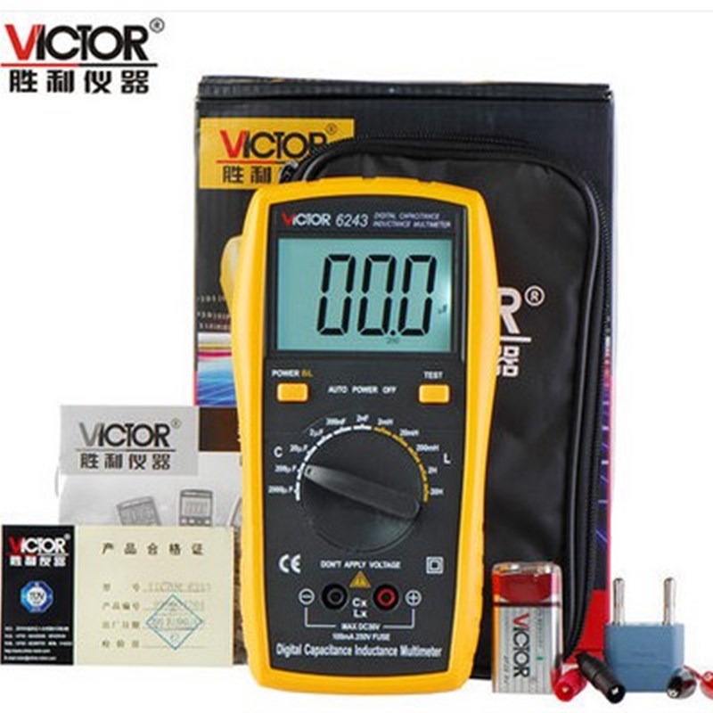 胜利LCR测试仪VC6243数字电感电容表VC6013高精度自动保护VICTOR