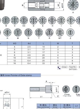 塑胶模具日期章DATT2000可更换式日期章OPITZ标准 年月合并Z48715