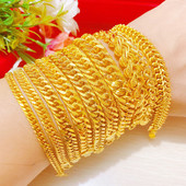 越南沙金手链男士 仿黄金镀金女款 马鞭佛珠圆珠链情侣久不掉色手链