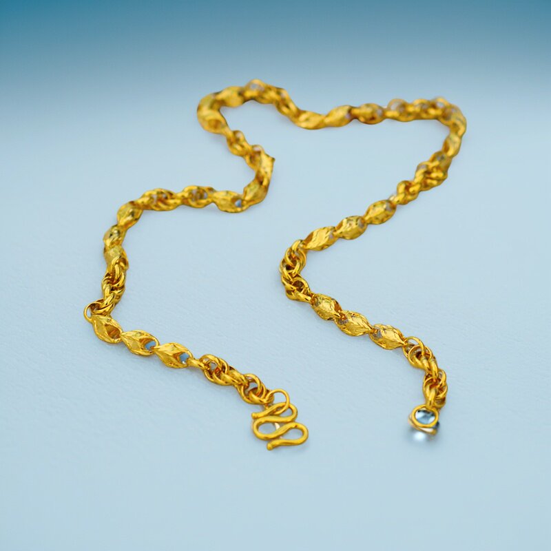 镀金越南沙金项链不掉色仿金假黄金链子空心麻花链瓜子链男饰品女