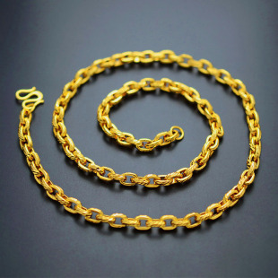 镀金仿真越南沙金项链久不掉色仿金假黄金链子O字链男女款圆圈链