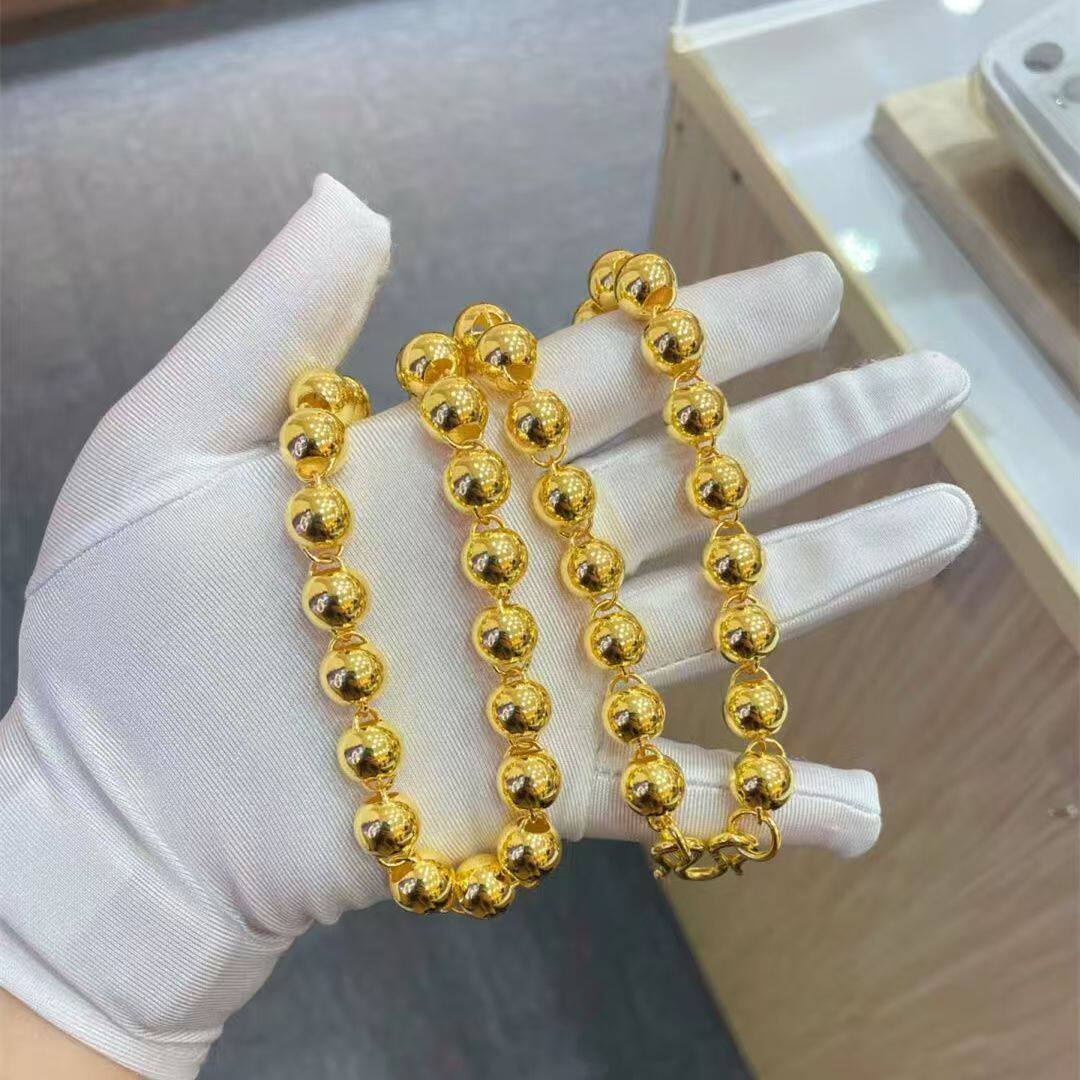 越南沙金项链男实心光面