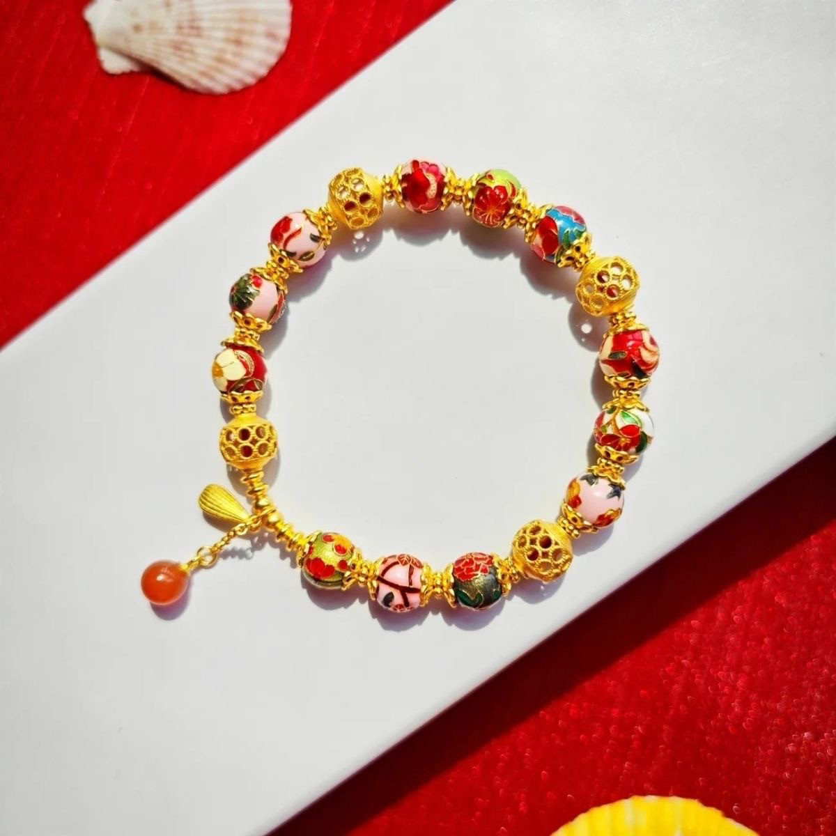 沙金景泰蓝珐琅手链新中