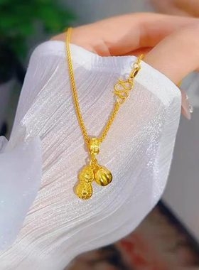 金店同款古法沙金花生项