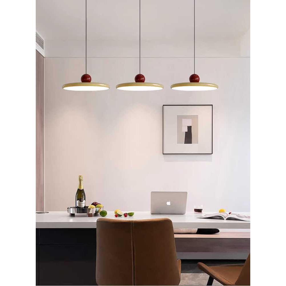 餐厅吊灯北欧奶油风飞碟吧台吊灯现代简约全光谱护眼法式饭厅主灯