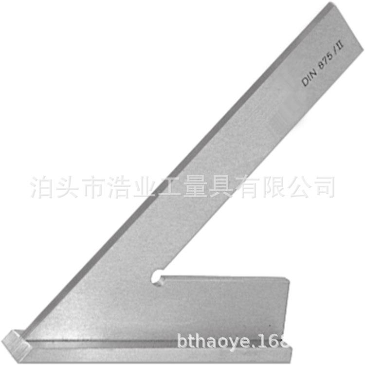 加宽底座角尺 长短边DIN875/II 100X70不锈钢45度平口带座角尺