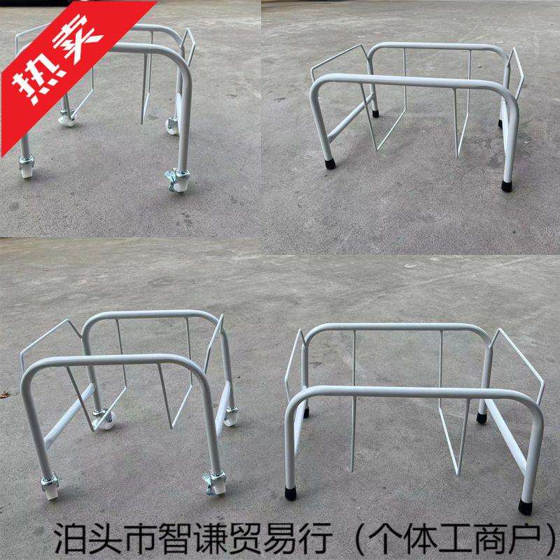 超市购物篮存放车白色移动塑料手提篮配套托架购物筐金属底座带轮