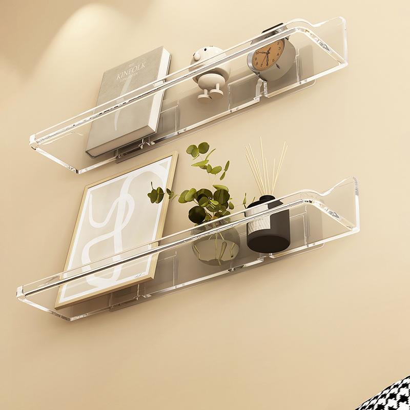 免打孔墙上置物架收纳客厅墙宣传册装饰床头悬挂书架壁挂展示架子