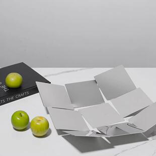 欧式九宫格收纳果盘金属摆件客厅餐厅茶几样板间桌面家居软装饰品