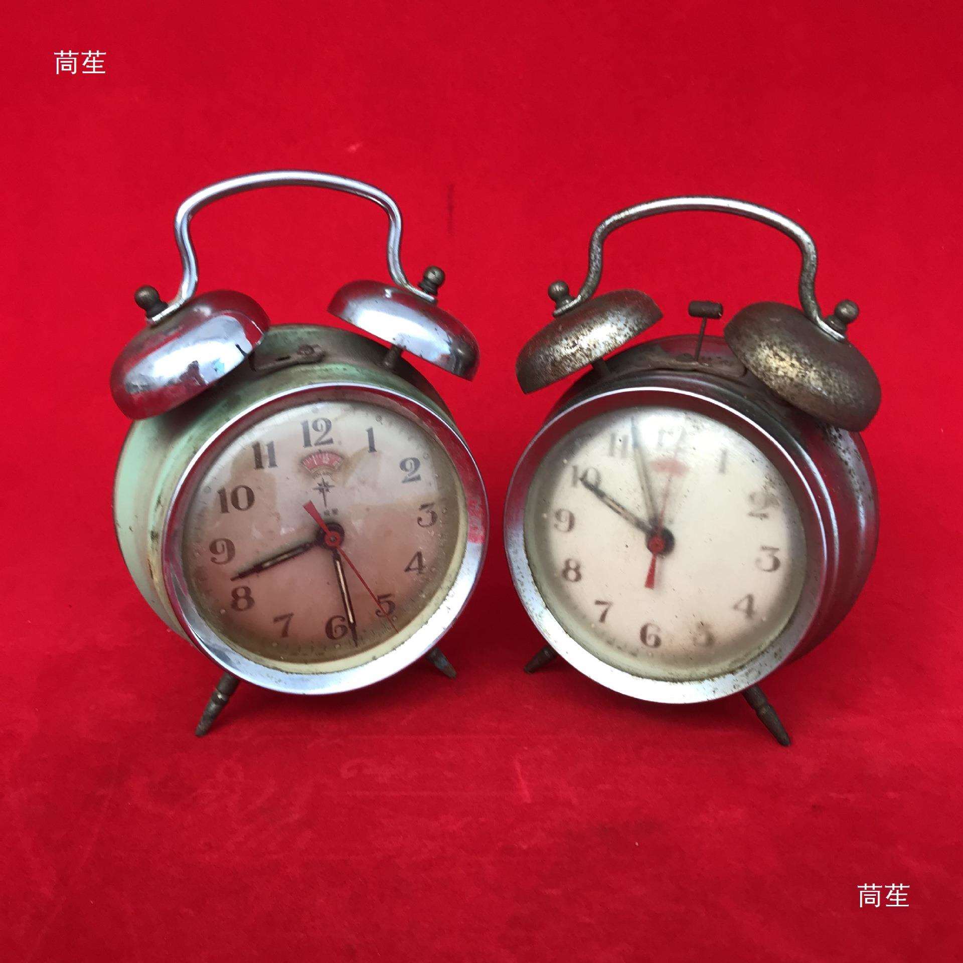 杂项座钟老物件钟表民国旧货老小闹钟民俗收藏老东西古董怀旧摆件