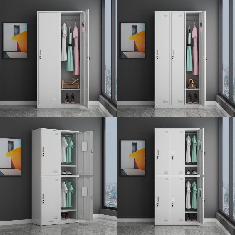 宿舍铁皮储物柜二门衣柜加厚钢制办公室文件柜二门员工衣柜储物柜