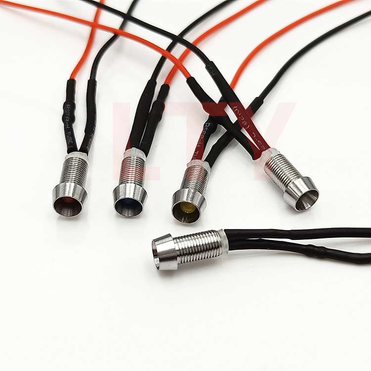 5mm金属指示灯 3V5V6V12V24V36V48V模型玩具汽车电源发光灯方向灯