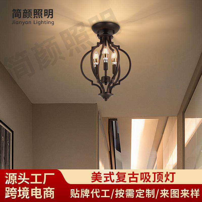亚马逊美式吸顶灯玄关入户灯铁艺吊顶灯酒店走廊创意吸顶灯跨境,农机/农具/农膜,播种栽苗器/地膜机,淘宝优惠券,粉丝福利购,淘宝优惠卷