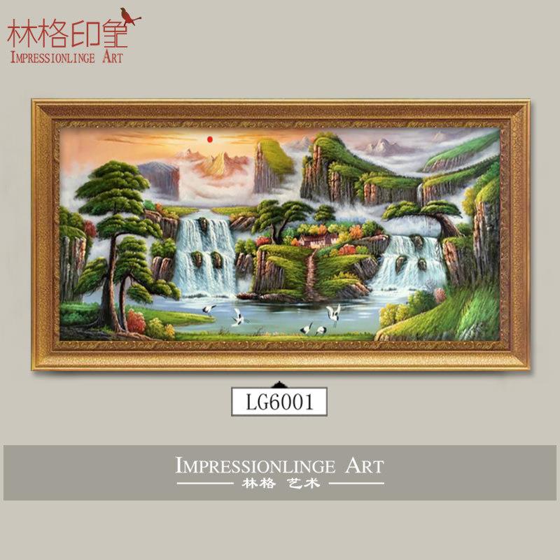 欧式装饰画有框客厅挂画创意风景油画沙发背景画餐厅艺术聚宝盆