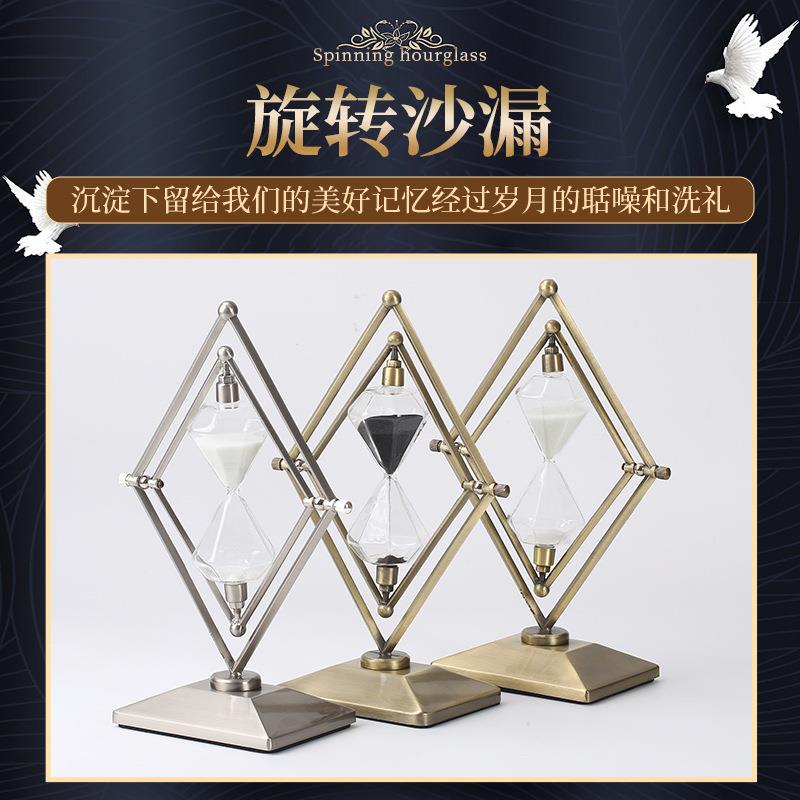 厂家直供新款几何沙漏计时器摆件创意书房桌面装饰摆设流沙倒计时