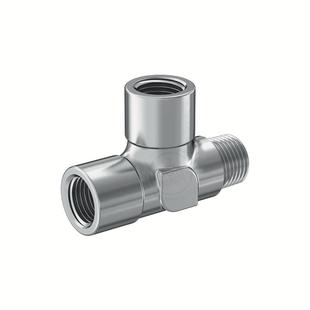 Male BSPP BSPT 耐高压316不锈钢方形内外丝三通 Female