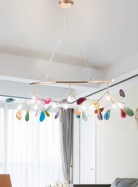 北欧萤火虫餐厅玛瑙灯现代简约创意S形艺术风格吧台餐厅玛瑙吊灯