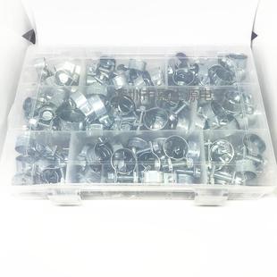 管夹抱箍组合 18mm 加厚clamp 镀锌迷你卡箍8 防爆箍圈135PCS盒装