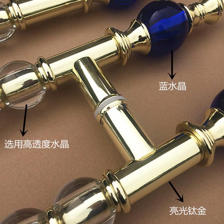 欧式豪华水晶大门拉手 不锈钢玻璃门大门把手 酒店 别墅金色拉手