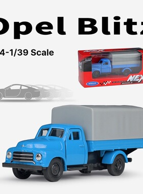 威利Welly合金1:36玩具汽车模型Opel欧宝经典复古卡车回力可开门