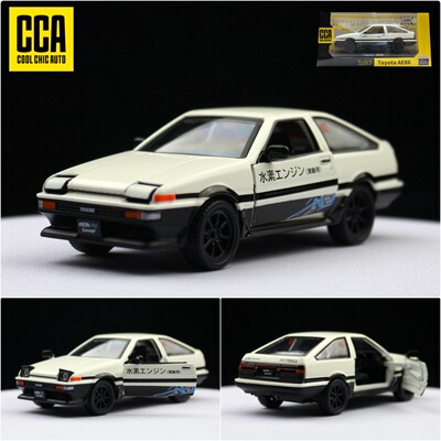 CCA彩珀1:37合金车模丰田AE86新能源轿车儿童玩具模型回力开门