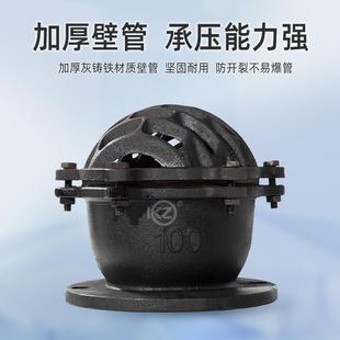 H42X-2.5/10法兰底阀单向阀铸铁水泵止回阀DN50 65 80 100 200