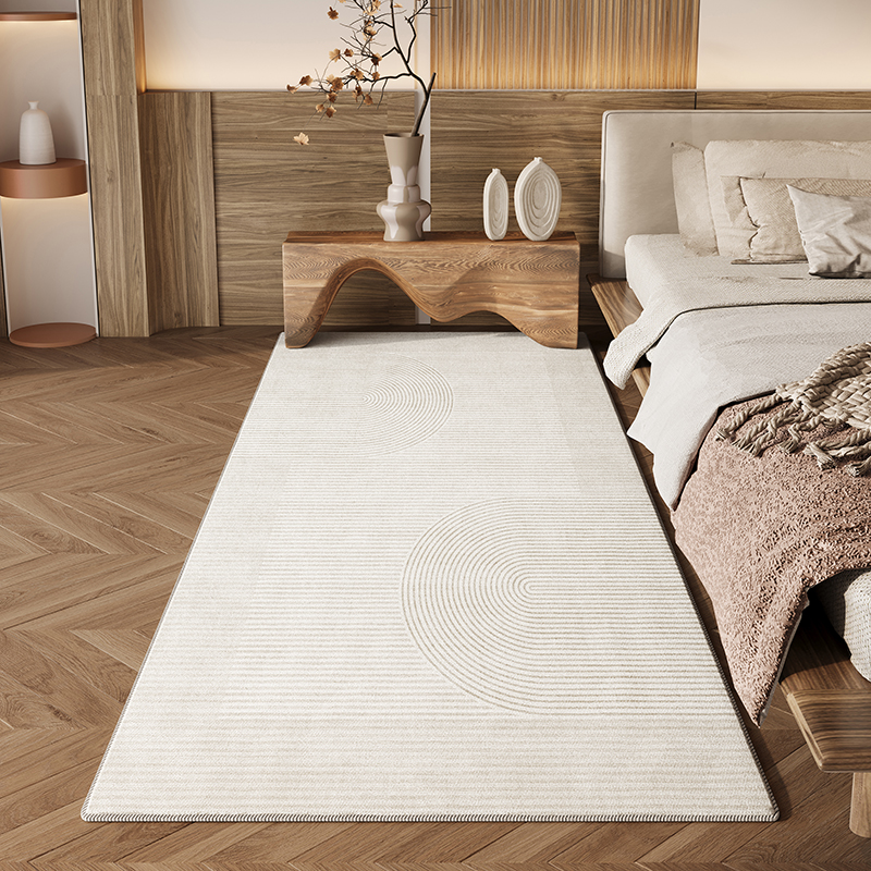 青彩季高级感圈绒床边毯