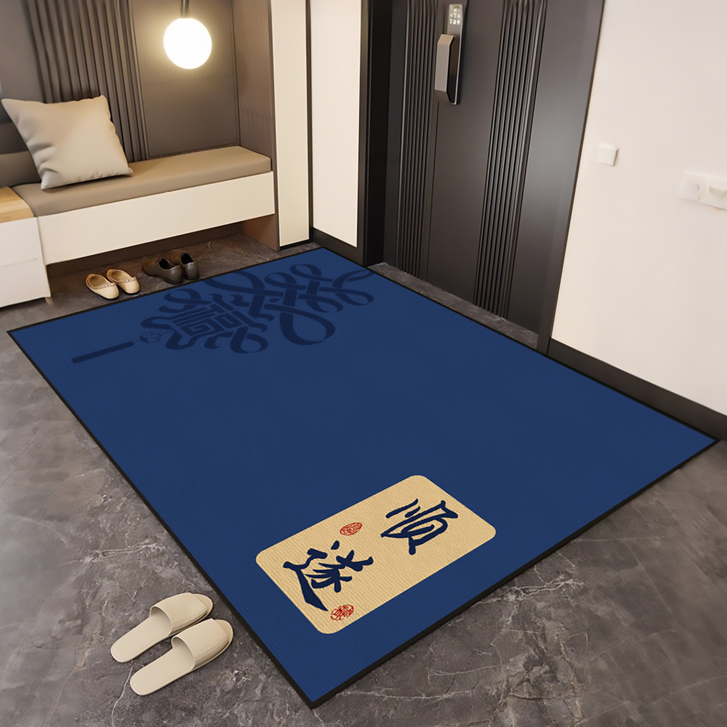 青彩季蓝色入户门专用地垫