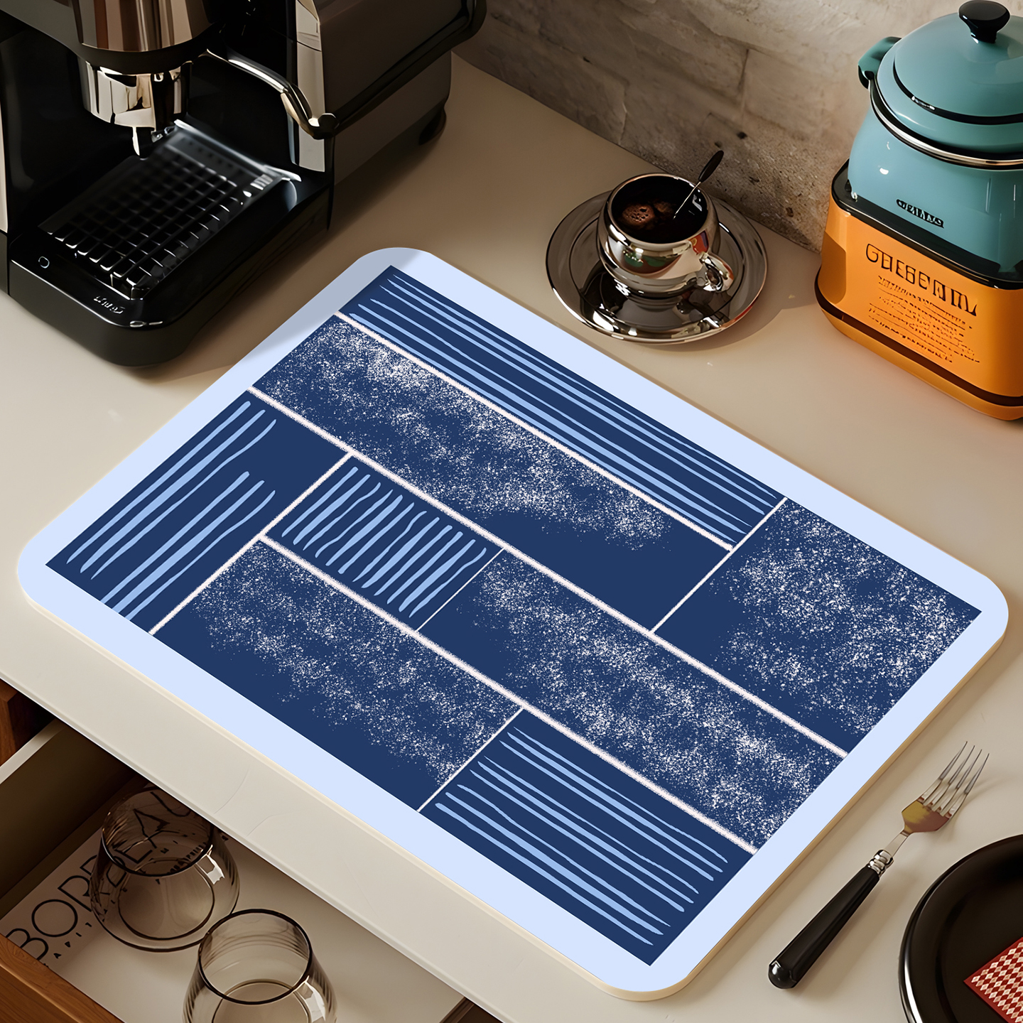 青彩季厨房台面吧台沥水垫