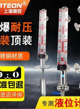 磁翻板液位计水位计不锈钢带远传4-20ma油位锅炉顶装侧装液位计