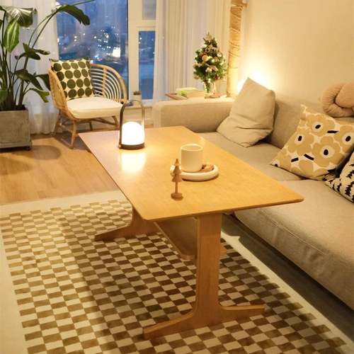 北欧全实木茶几家用小户型吃饭桌子阳台飘窗桌原木客厅餐桌泡茶桌